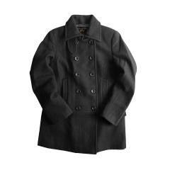 Olivia Pea Coat Women Black Wool Jacket Large